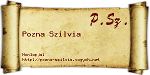 Pozna Szilvia névjegykártya