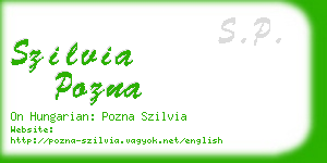 szilvia pozna business card